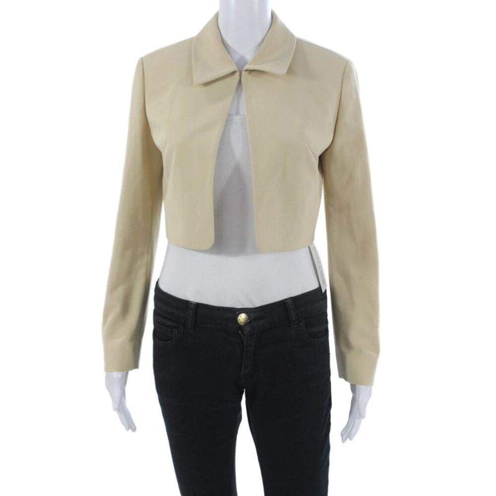 The Open Product Womens Basic Jacket Beige Polyester Blend Long Sleeve Size 1